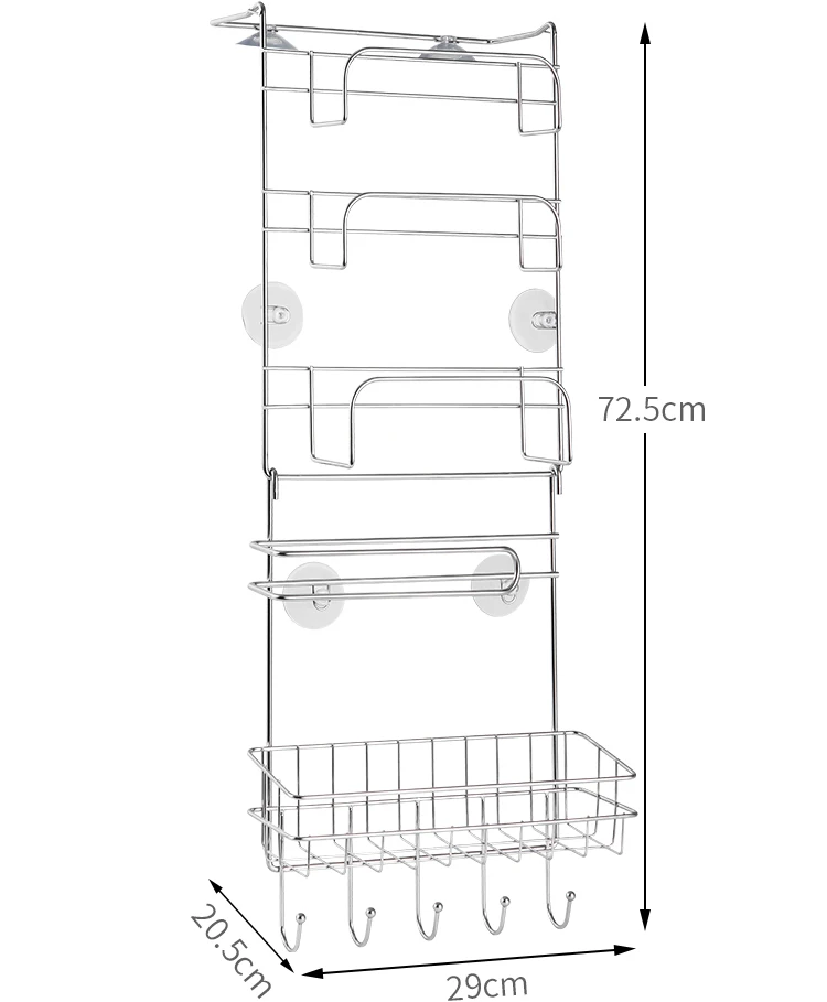 ORZ Fridge Organizer Stainless Steel Kitchen Storage Rack Fridge Side Shelf Storage Hooks Kitchen Accessories Organizer Holder