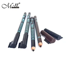 Menow 2 в 1 Подводка для глаз и бровей Карандаш черного цвета с гребнем для бровей водонепроницаемый и устойчивое средство для макияжа глаз MN038