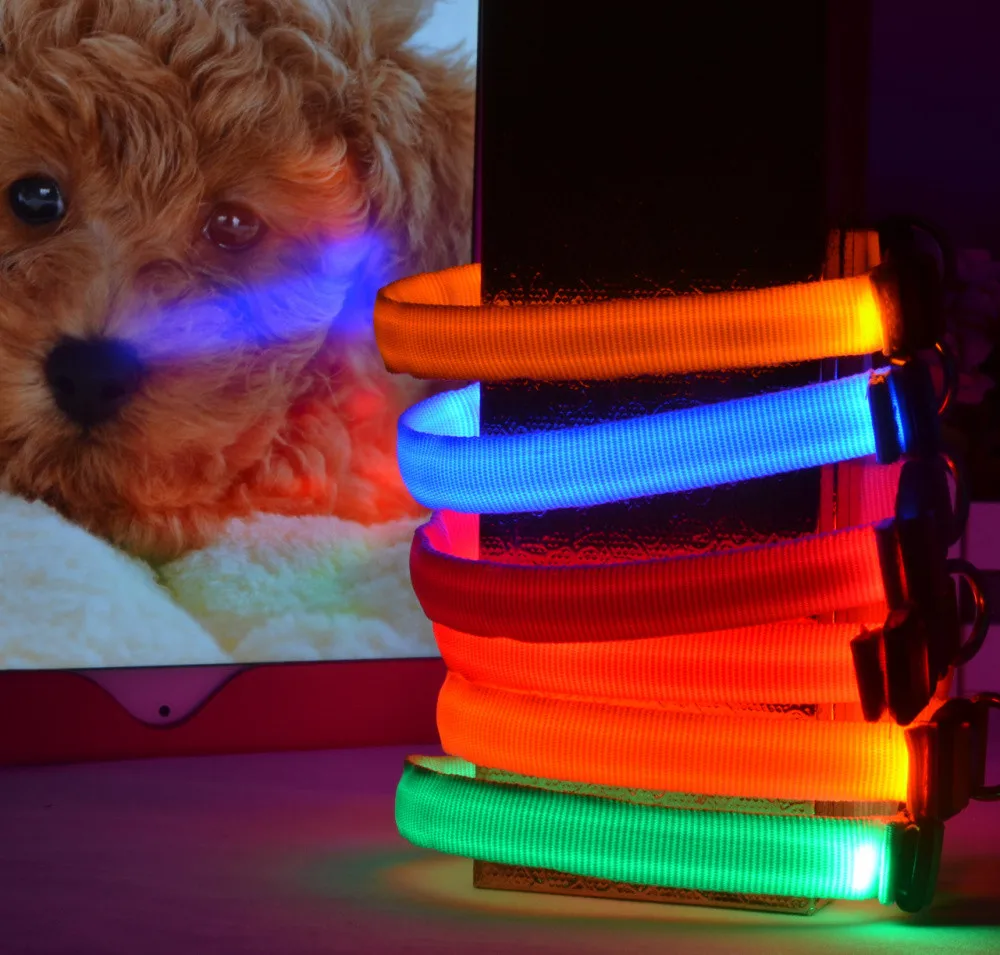 KT Cat светодиодный ошейник для собаки 1,5 см широкая светящаяся безопасность в темное время суток светящийся ошейник для собаки в темноте Mascotas ошейники для собак