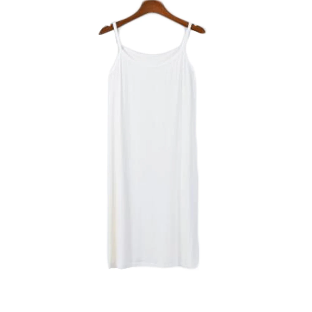 White Regular YJSFG дом Лидер продаж дамы слипы модал для женщин плюс полный скольжения Camisole платье Нижняя юбка нижнее бельё белый - Цвет: White Regular