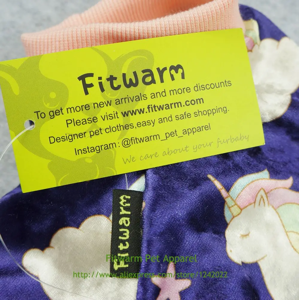 Fitwarm Фея единорог пижамы для собак одежда комбинезон PJS Одежда мягкий бархат Фиолетовый Чихуахуа Тедди