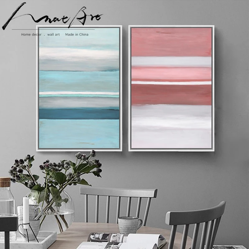 

Modern abstract painting Minimalist poster Scandinavian canvas art shot Blue poster picture pop art nordic decoration house