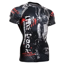Man’s New In 2016 3D Prints Tights Base Layer Skin Men Compression Shirts Short Sleeves T-Shirt Shorts Fitness Tights Jerseys