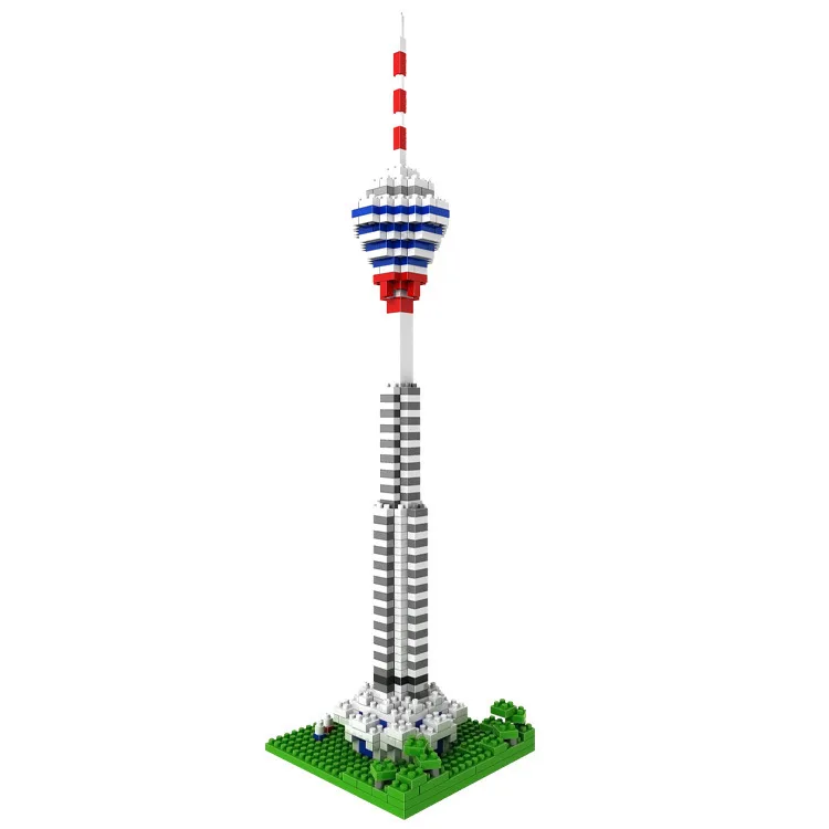 LOZ Architecture Diamant Blocs Kuala Lumpur Tour l'assemlee En Plastique Jouets pour Enfants Ville BRICOLAGE Mini Nano Blocs|loz