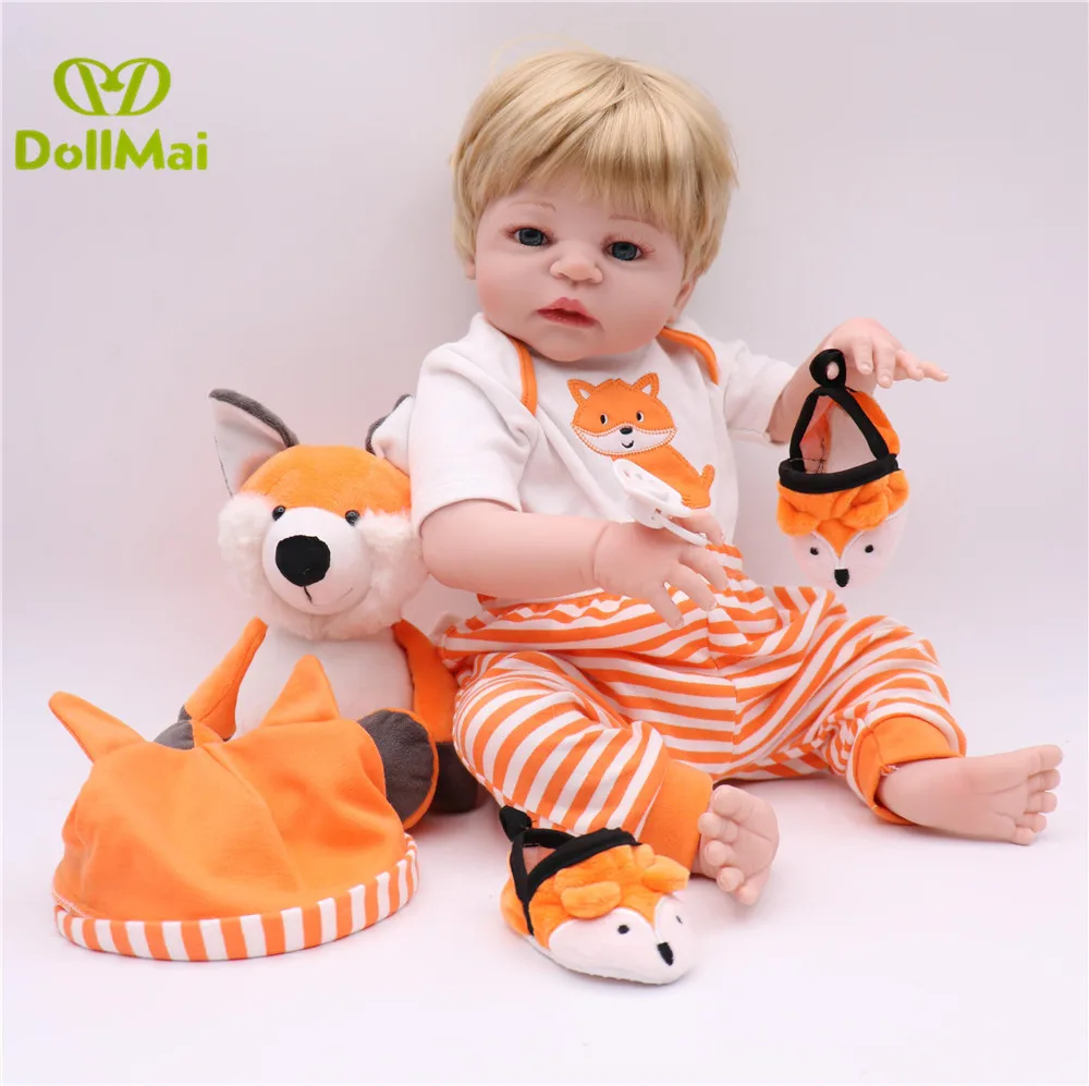 Кукла DollMai Bebe 55 см силиконовая кукла reborn boy детский подарок с лисой одежда