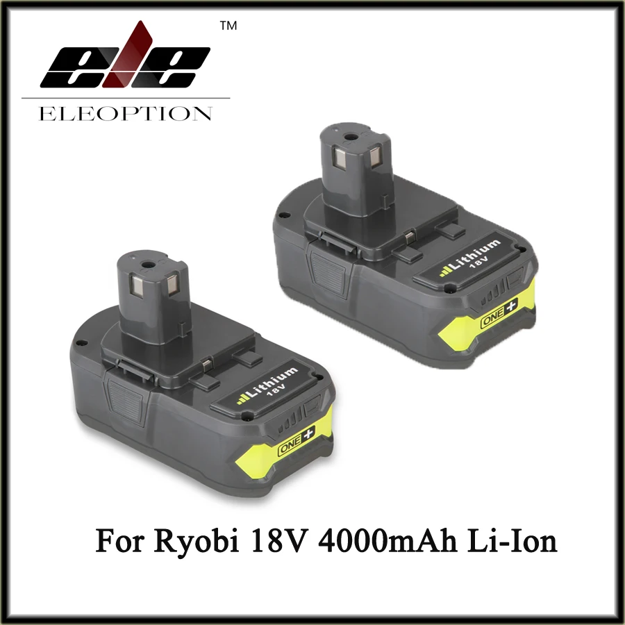 

2 pcs 18V 4000mAh Li-Ion For Ryobi Hot P108 RB18L40 High Capacity Rechargeable Battery Pack Power Tool Battery Ryobi ONE+