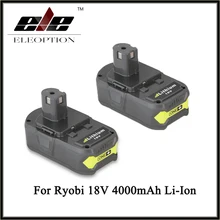 2 pcs 18V 4000mAh Li-Ion For Ryobi Hot P108 RB18L40 High Capacity Rechargeable Battery Pack Power Tool Battery Ryobi ONE+