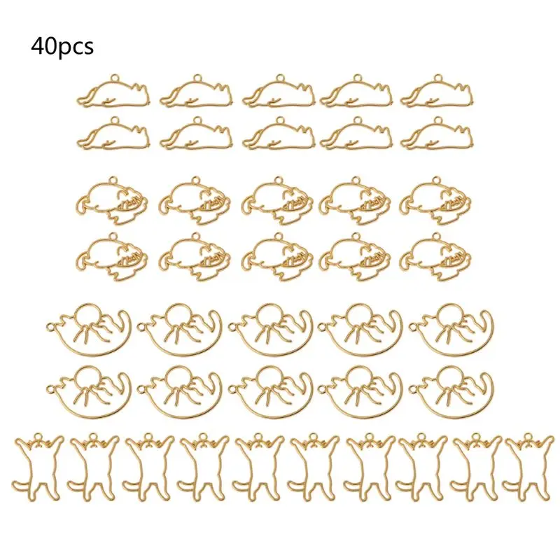 40 шт. милый питомец кошки УФ Рамка пустое обрамление для ювелирных изделий Установка Подвеска Смола Изготовление ювелирных изделий высокое качество Ювелирная Рамка DIY Изготовление ювелирных изделий