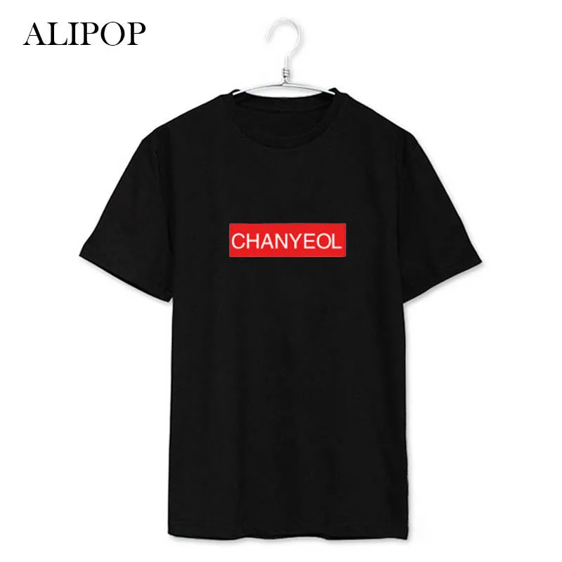 

Youpop KPOP EXO EXO-K Albums Member Name Shirt K-POP 2016 New Fashion Lazer Solid Cotton Camisas Short Sleeve T-shirts DX217