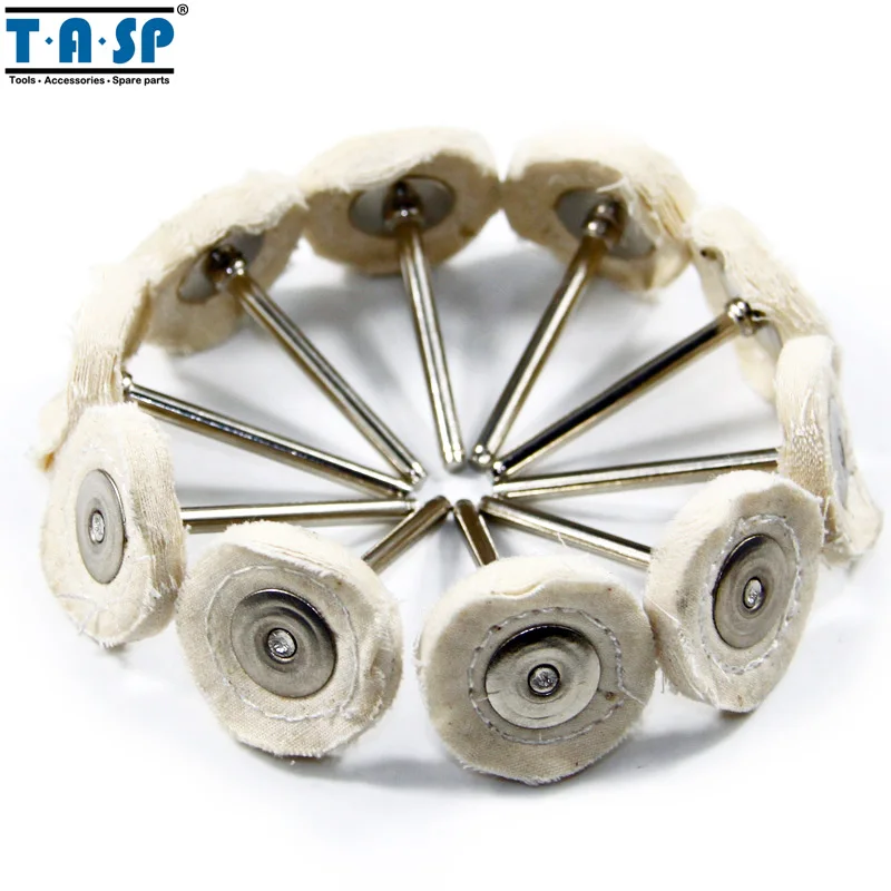 

TASP 10PC Polishing Buffing Cloth Wheel Metals Mandrel Mini Drill Rotary Tool Accessories