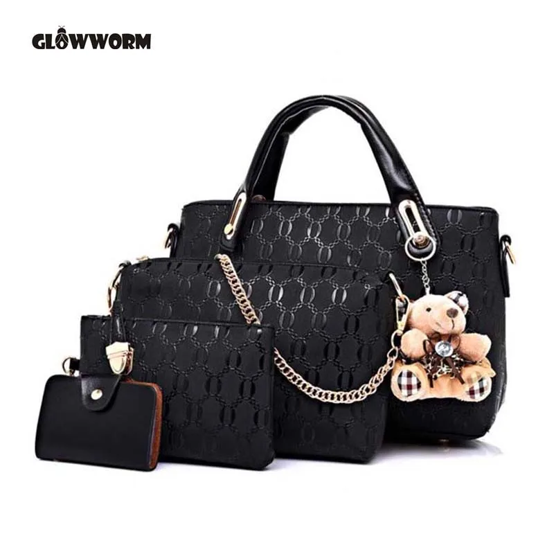 

luxury bags for women 2019 shoulder messenger bag designer purses and handbags leather tote 4 piece Set bolsa feminina bolsos