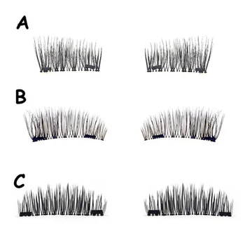 

New Easy to Wear 3D Magnetic Eyelash False Eyelashes Double Magnet Full Strip Magnetic Lashes Soft Hair Reusable Fake Eye Lashes