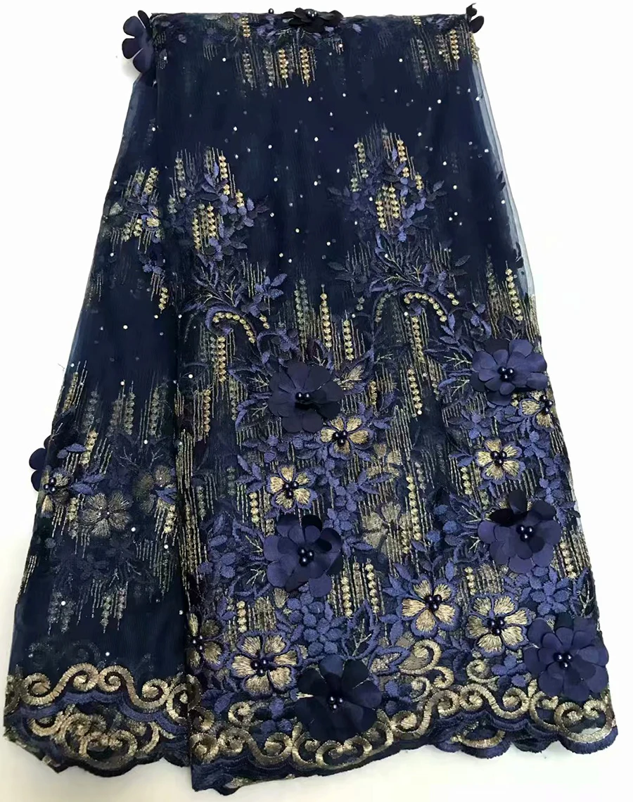 

5yards french lace embroidered tulle lace material.latest nigerian african lace fabric for party dress