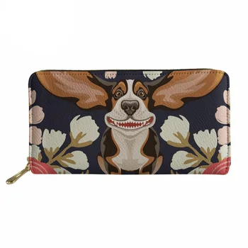 

Noisydesigns Purse Women Cartoon Beagles Dog Print Leather Wallets Ladies Long Clutch purses canta Card Holders jane women bag