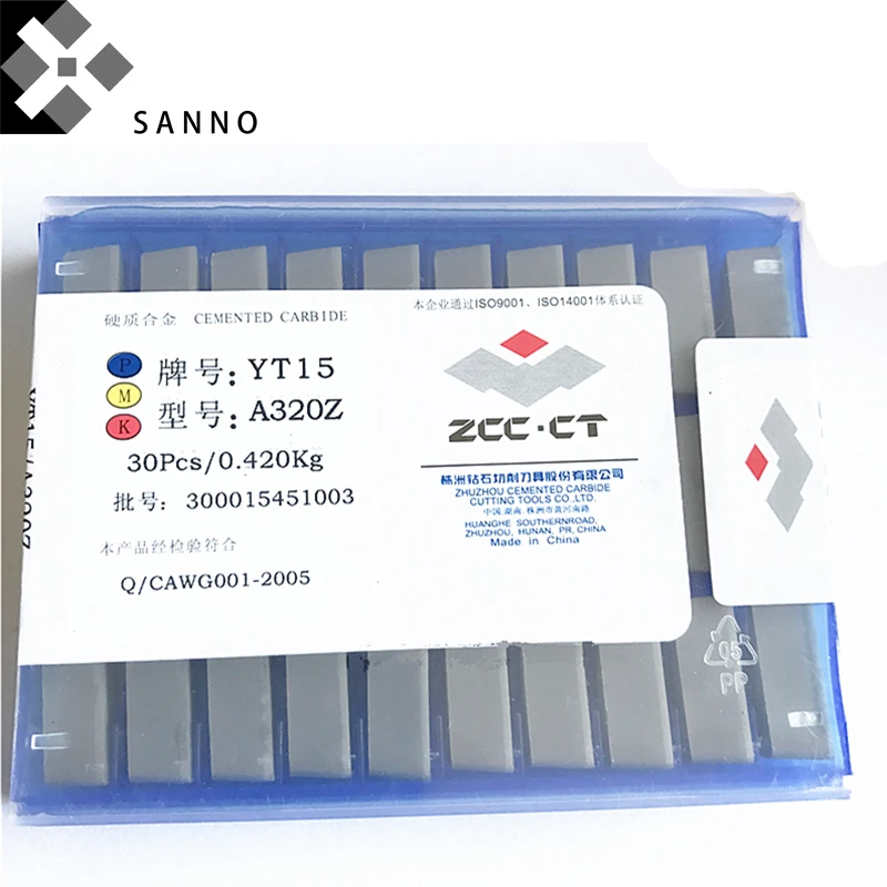 30pcs YT15 / YT14 / YG6 / YG8 / YW2 / YW1 A320Z cnc carbide welding external turning inserts brazed inserts