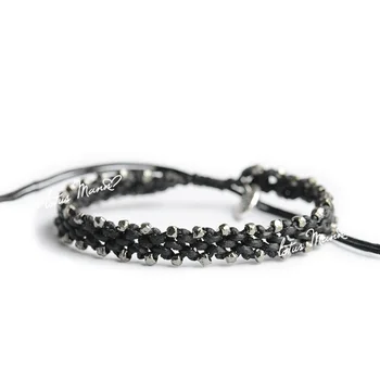 

Lotus wax mann knitted gun beads single-circle male women's bracelet 3