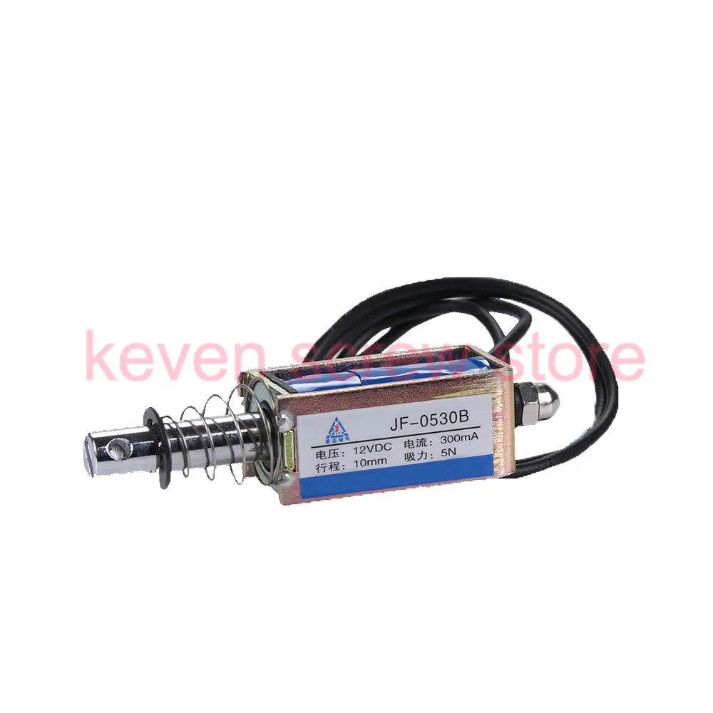 

JF-0530B DC 6V 12V 24V Push-Pull type gangbei-0530B Open Frame Electromagnet keepping Force 5N travel 10mm Linear Solenoid