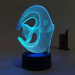 3D USB рыбы светодиодный Light Touch Изменение лампа ночник с 7 цветов Изменение для украшения дома