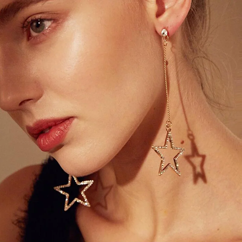 RscvonM поступления Горячая мода Brincos Bijoux пентаграмма звезда металлическая цепочка