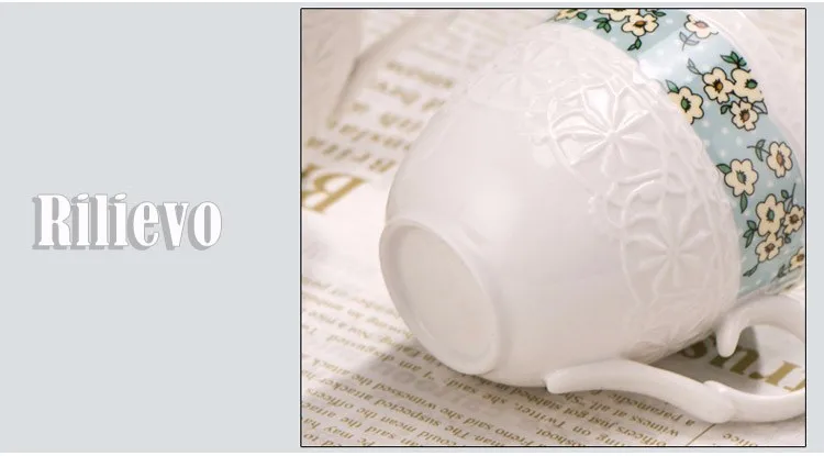 Керамические утренние кружки в пасторальном стиле с эффектом рилиево Наслаждайтесь полуденным временем с цветочными молочными кофейными цветочными чайными кружками 270 мл SH119