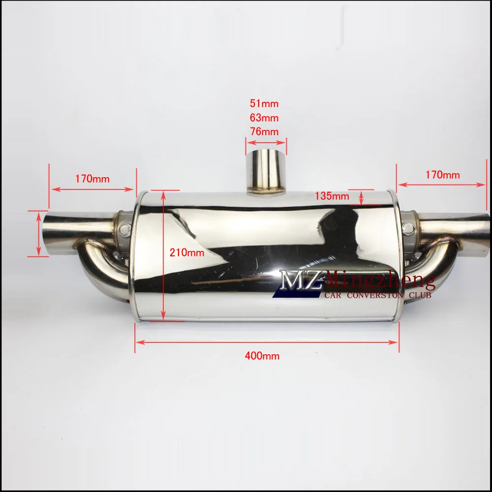 Автомобильный модифицированный двойной клапан управления гоночный звук выхлопной трубы 2 2,5 3 дюйма Диаметр нержавеющая сталь Материал Т-образный глушитель