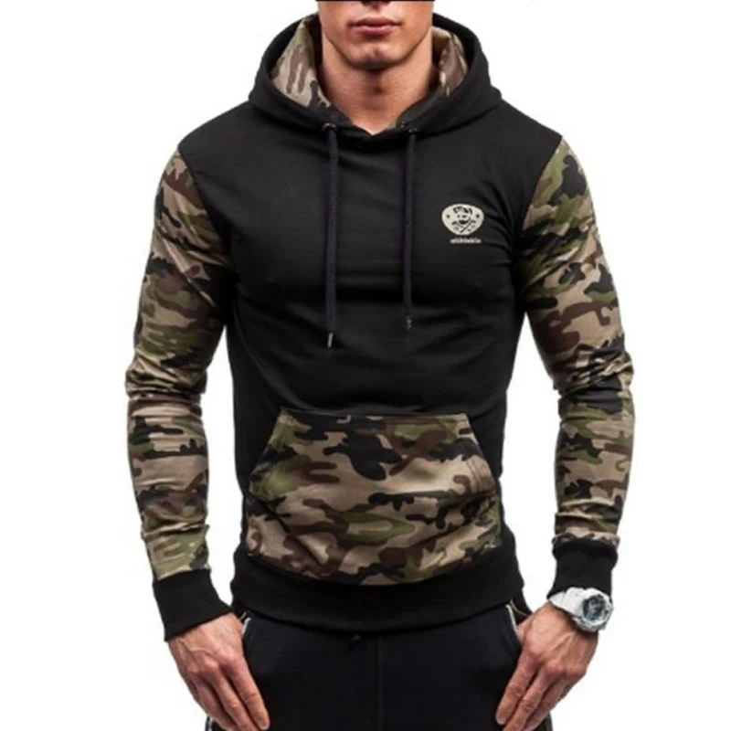 

La MaxPa Brand 2018 Hoodie Splicing Camouflage Hoodies Men Fashion Tracksuit Male Sweatshirt Hoody Mens Purpose Tour Hoodie XXL