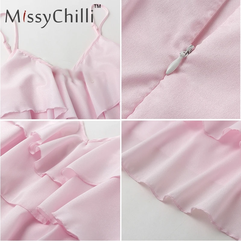 Женское шифоновое платье MissyChilli красное Повседневное с открытой спиной для
