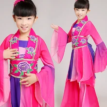 Обувь для девочек Блёстки Вышивка Костюмы для народных китайских танцев костюмы Kangfu Дети танец вентилятор Yangko классические танцевальные выступления Костюмы