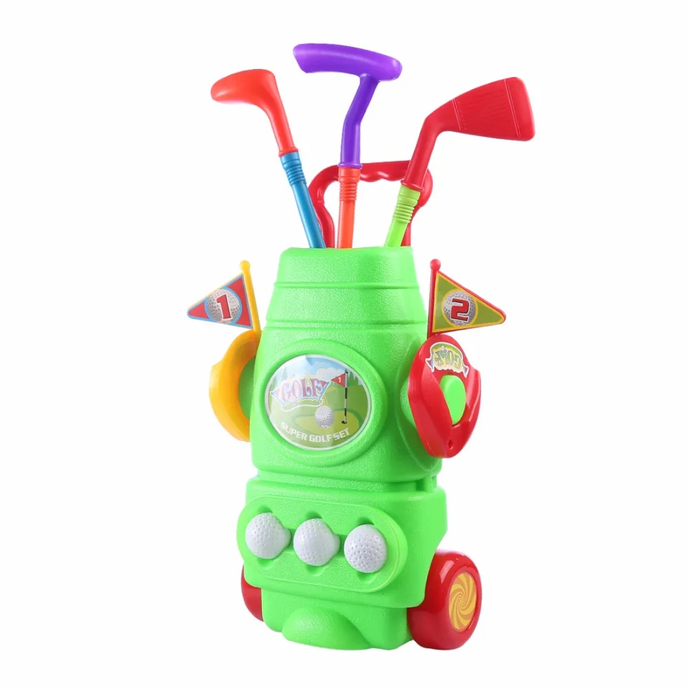 11 шт. Подарочная коробка упакованная детская пластиковая спортивная игрушка для гольфа набор Детская игра для гольфа игрушка с 3 клубами 2