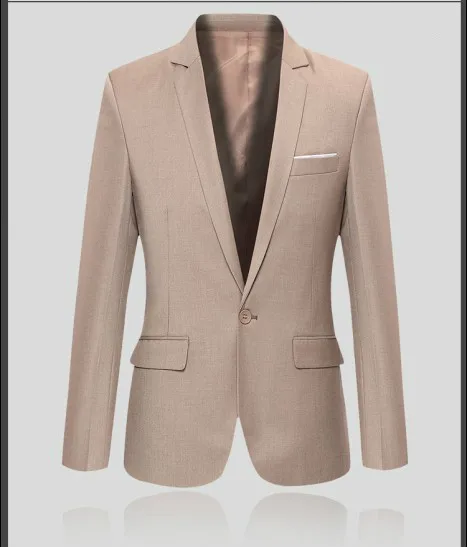 S-4XL Men's Formal Slim Fit Formal One Button Suit Long Sleeve Notched Blazer Cotton Blend Coat Jacket Top