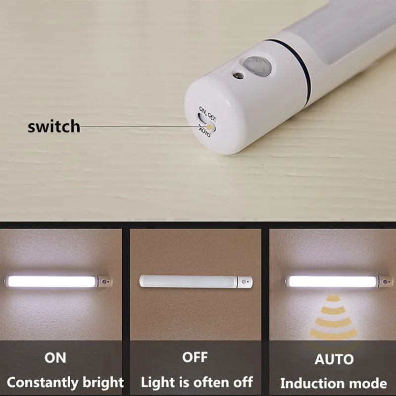 Датчик движения индуктивной ночник батареи питания может поворачиваться на ночь светодиодные лампы для шкаф спальня шкафы свет