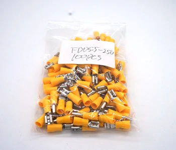

FDD5.5-250 FDD5-250 Female Insulated Electrical Crimp Terminal for 4-6mm2 wire Connectors Cable Wire Connector 100PCS/Pack FDD