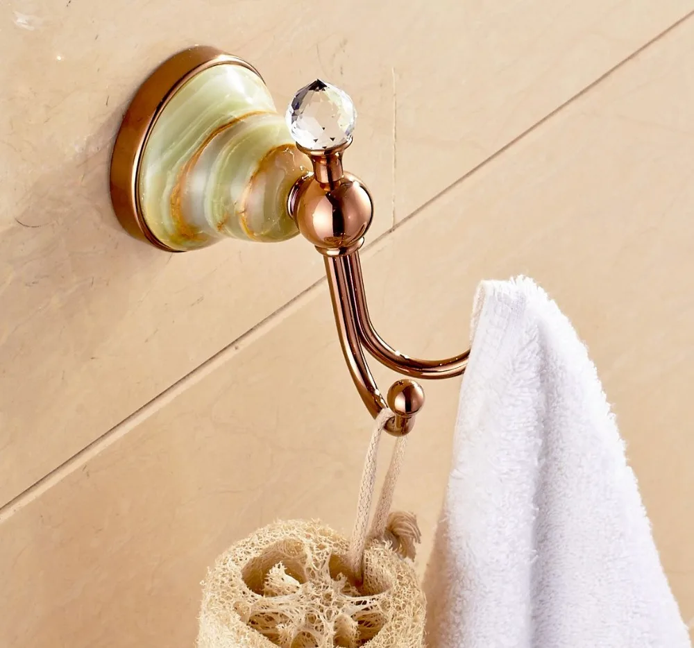 Luxury Rose Golden Polish Towel Hanger Bathroom Wall Mounted Coat