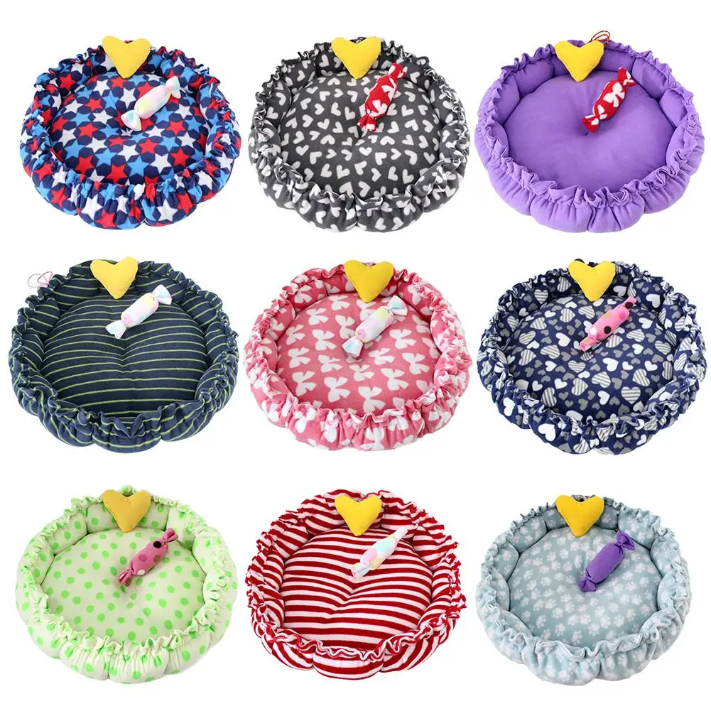 

Dog Bed Dog Cat Pet Nest Cushion Pumpkin Shape Pleated Skirt Style Edge Golden Retriever Teddy Dog Kennel Cat Litter Pet Nest