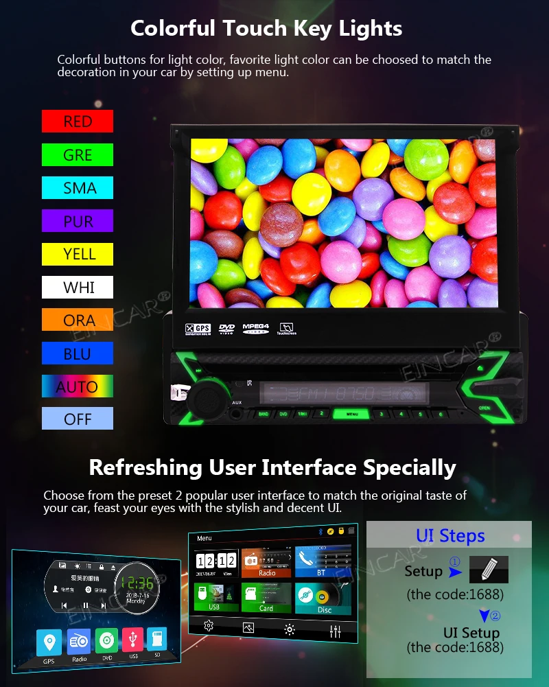 Top 1 DIN In Dash Head Unit Car Radio gps Stereo vehicle Touch Screen DVD CD Player with Bluetooth WIFI USB SD MP5 multimedia map 1 Top 1 DIN In Dash Head Unit Car Radio gps Stereo vehicle Touch Screen DVD CD Player with Bluetooth WIFI USB SD MP5 multimedia map 1