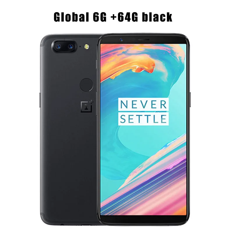 Смартфон OnePlus 5 T, 6,01 дюймов, AMOLED экран, 6 ГБ, 64 ГБ, Восьмиядерный процессор Snapdragon 835, 1080x2160 P, отпечаток пальца ID, кислородная ОС - Цвет: 6G 64G Black