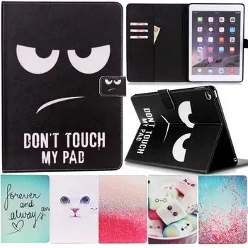 

For Apple iPad Mini 4 Cover Case Smart Wallet Silicone Stand Case Painted Flower Tower Cover +Screen Protector Film