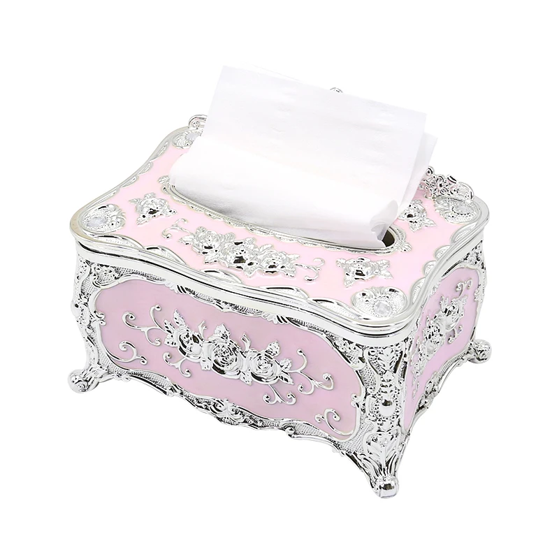

European Style Acrylic Crown Tissue Box Luxury Facial Tissue Box Paper Holder Organizer For Home Office KTV Hotel Car