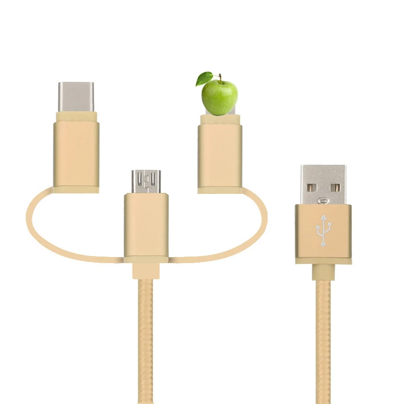 Конвертер 2.4A 3 в 1 USB кабель для быстрой зарядки передачи данных xiaomi huawei iPhone