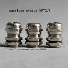 Кабель вводы 1 шт. кабельные Conectors оптовики NPT3 / 8 NPT диапазон 8- 4 мм IP68 водонепроницаемый никелированная железы пластина