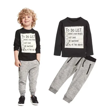 

Casual Kids boys clothing sets Baby boy clothes 2020 New Spring Autumn Cotton Long T-shirt + pants 2pcs suits For 3-7T