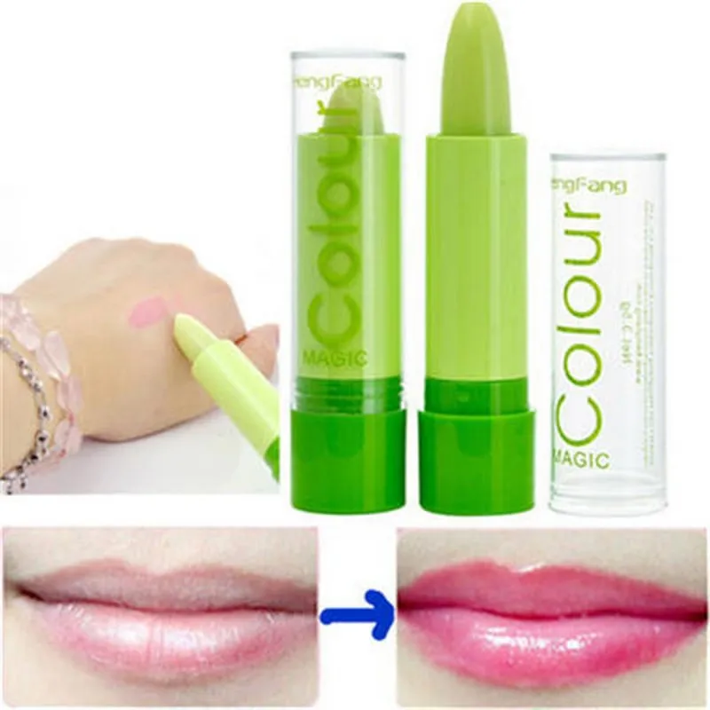 

Lipstick women ladies waterproof fruity smell magic changable color lipstick lip cream