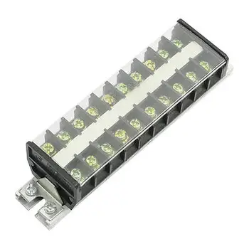 

Clear Cover 20A Dual Row 10 Pole Barrier Terminal Strip Cable Connector