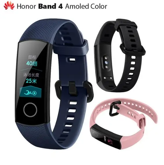 Huawei Honor Band 4 смарт-браслет Amoled цветной 0,9" сенсорный экран для плавания для обнаружения сердечного ритма сна