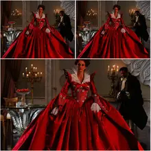 История! 19 век красные винтажные костюмы 1860S Викторианский Гражданская война Южная Белль платье платья в стиле Скарлетт О 'Хара США 4-36 C-057