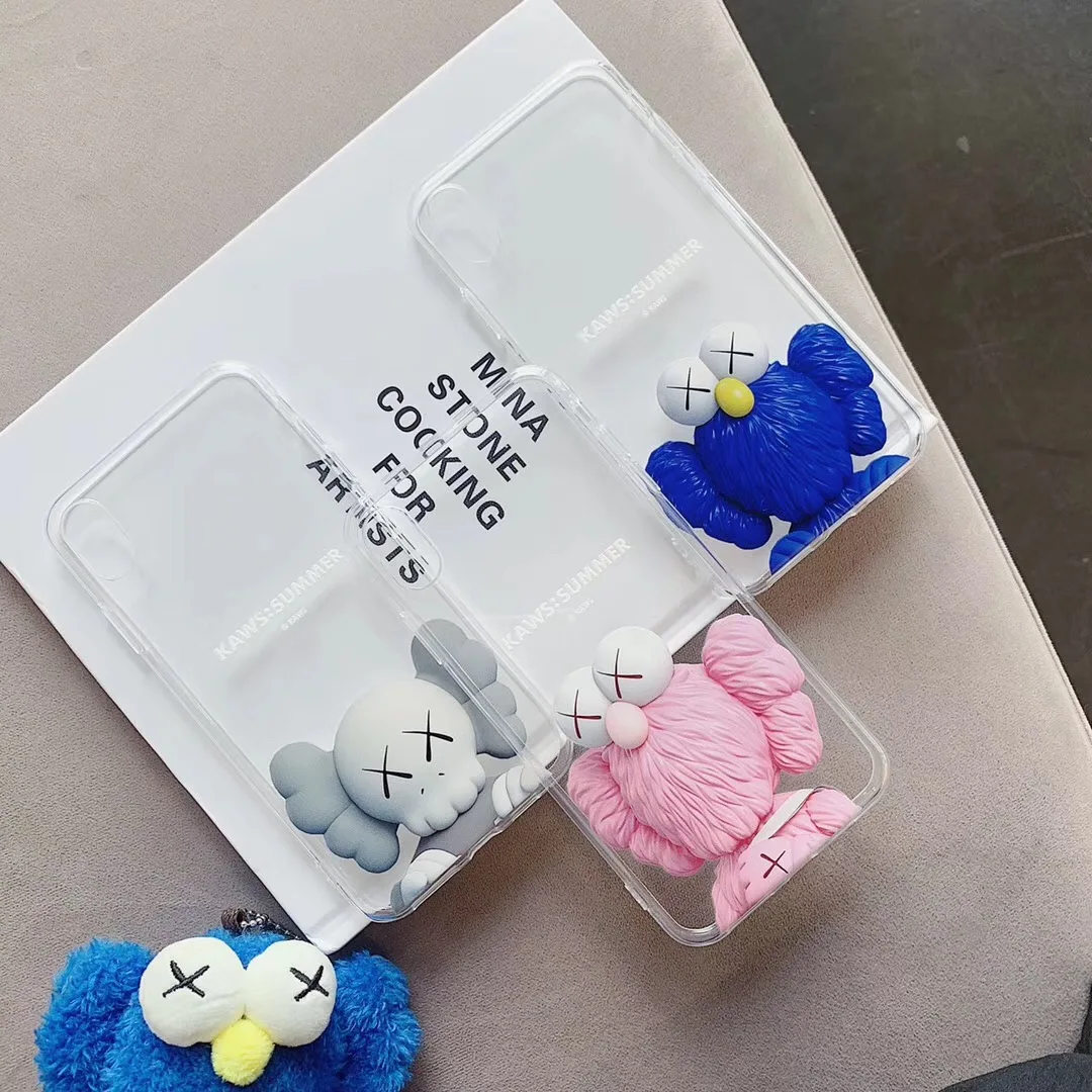 

Funny Tide brand cartoon Kaws XX Sesame Street phone case For iphone Xs MAX XR X 6 6s 7 8 plus Couple Soft TPU back Cover Coque