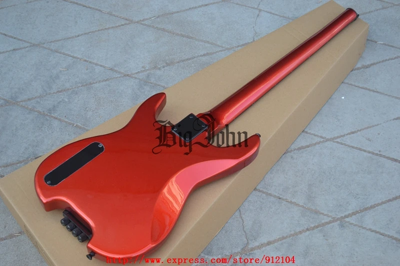 Новая безголовая электрическая бас-гитара в красном цвете с липовым корпусом BJF-63