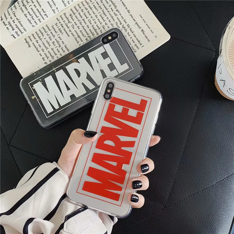 

Cool Marvel Superheroes Phone Case For iPhone 7 8 6 6s Plus Soft Silicone Transparent TPU Cases For iPhone X XS XR Xs Max Coque