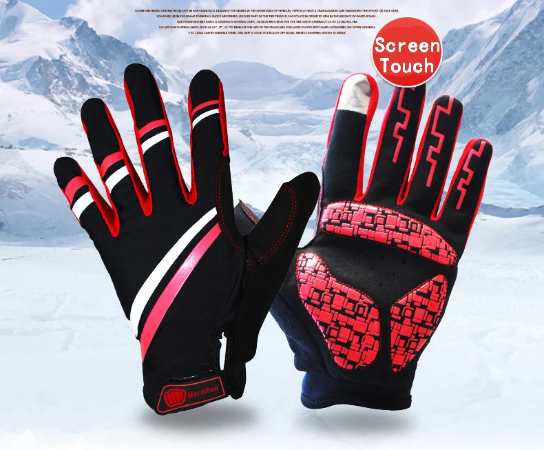 Bike Bicycle Gloves Full Finger Bike Bicycle MTB Gloves Touch Screen Gel Padded Breathable 