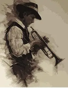 Mahuaf X932 Man With Trumpet Painting By Numbers Art Canvas Painting Wall Pictures For Living Room Home Decor 40x50cm Framed Painting Wall Pictures Picture For Living Roomwall Pictures Aliexpress